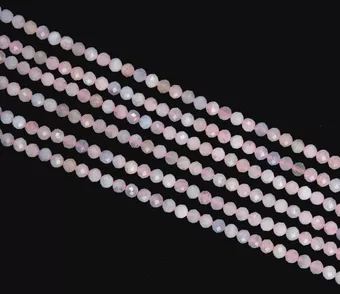 Berilos de Água-Marinha e Morganite Facetada A Contas de 3mm em arame 40cm