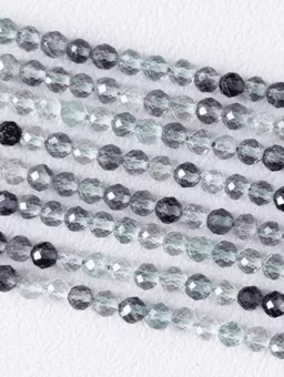 Fluorite Facetada AA contas 3mm em fio 40cm