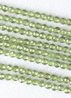 Peridoto Facetado AA contas 3mm em arame 40cm