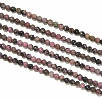 Rodonite Facetada A 3mm em arame 40cm