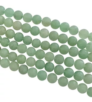 Aventurina Verde 8mm contas mate em arame 40cm