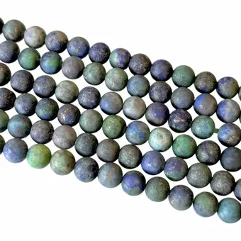 Contas foscas de Azurita Malaquita 4mm em fio de 40cm