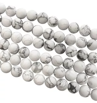 Howlite A 6mm contas mate em fio 40cm