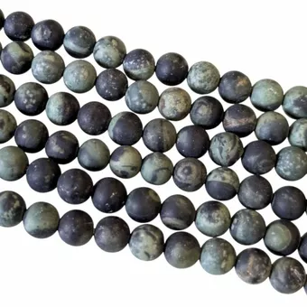 Contas de jaspe Kambaba fosco de 4 mm em fio de 40 cm.
