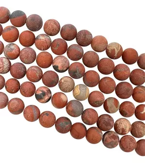 Contas Jasper Red 8mm em fio 40cm