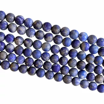 Contas de lápis-lazúli fosco 4mm em fio de 40cm