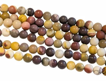 Contas Jasper Mokaite Matt 6mm em arame 40cm
