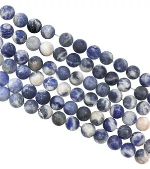 Contas foscas de sodalite 6mm em fio de 40cm