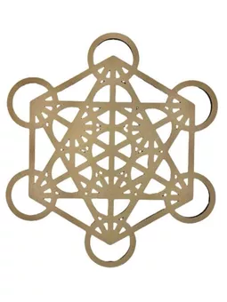Placa de madeira Cubo Metatron 20cm