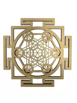 Placa de madeira Metatron Sri Yantra 20cm