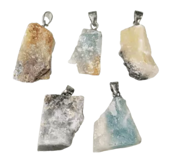 Pingente de Pedra Bruta Amazonita Multicolor AB x 5