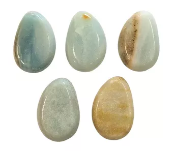 Pedra Pingente Roulée Percée Amazonite AB 20-30mm X 5