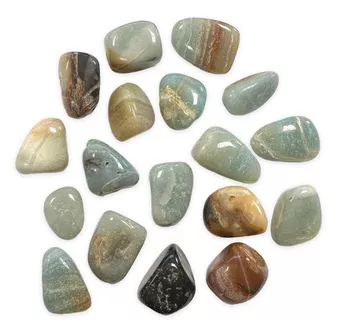 Amazonita Multicolor AB pedras roladas 2-3cm 250g