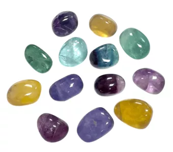 Fluorite A+ multicolorida pedras laminadas 250g