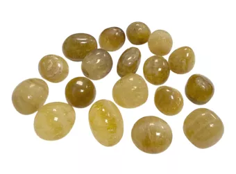 Pedras roladas de fluorita amarela AB, 250g