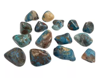 Shattuckite AA pedras laminadas 250g