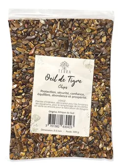 Chips de Olho de Tigre Natural Fosco A 3-5mm 500g