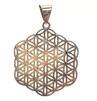 Pendente Hexagonal Flor da Vida em Bronze 3,5cm