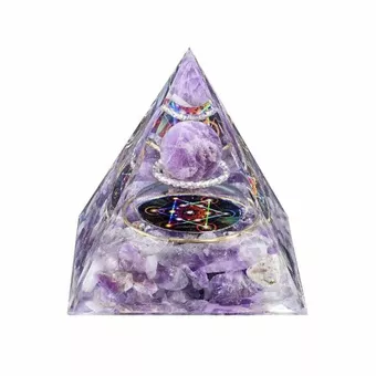 Pirâmide Orgonite Ametista Metatron