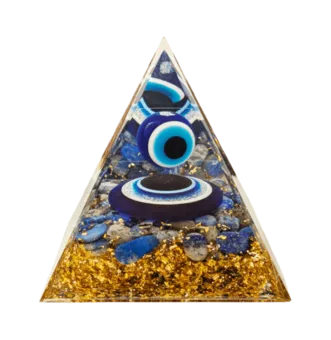 Pirâmide de Orgonite Mau-olhado e Lápis-Lazúli