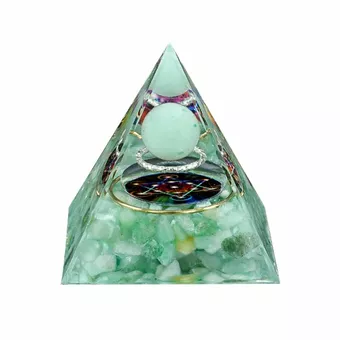 Pirâmide de orgonite, aventurina verde, Metatron
