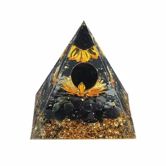Pirâmide de Orgonite, Obsidiana Negra e Lótus