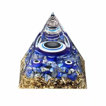 Pirâmide de Orgonite Mau-olhado e Lápis-Lazúli