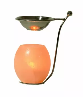 Queimador de perfume + prato de metal e suporte para vela de cristal de sal natural RCH103 1 kg