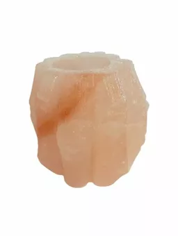 Suporte para vela de bambu com cristal de sal natural, 0,5-0,8 kg
