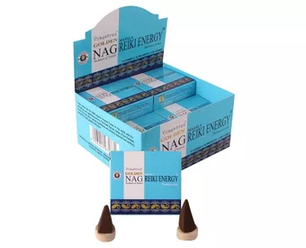 Incenso Vijayshree Golden Nag Reiki Energy em Cones