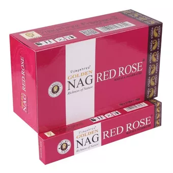 Incenso Vijayshree Golden Nag Rosa Vermelha 15g