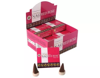 Incenso Vijayshree Golden Nag Rosa Vermelha em Cones