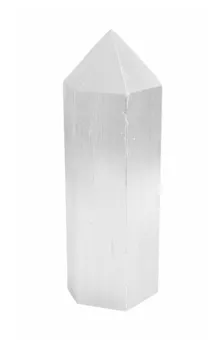 Torre Hexagonal em Selenite 12cm 350g