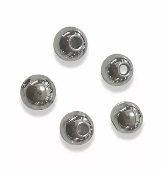 Contas de pingente de esfera espaçadora de aço inoxidável prateado 8 mm x 50