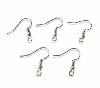 Ganchos Brincos Gancho Aço Inoxidável Prata 19mm x100