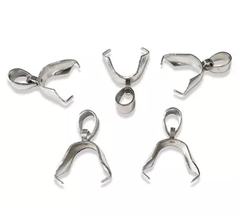 Fechos de mola em aço inoxidável com banho de prata 13 mm x50