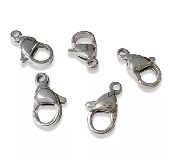 Mosquetão de aço inoxidável prateado 5x9mm x50