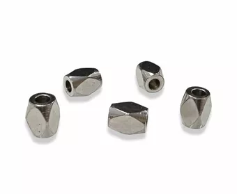 Missangas Padrão de diamante Aço inoxidável Prata 4mm x50