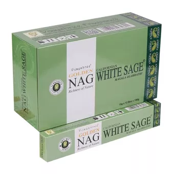 Incenso Vijayshree Golden Nag Sálvia Branca 15g