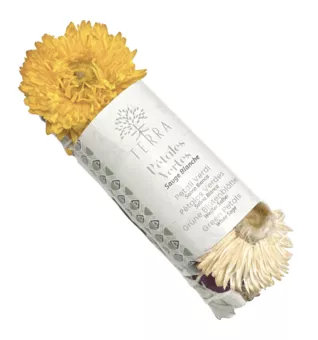 Feixe de flores de sálvia branca e palha 25-30gr 10cm