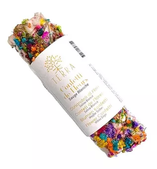 Feixe de sálvia branca e flores de confete Fagot 25-30g 10cm