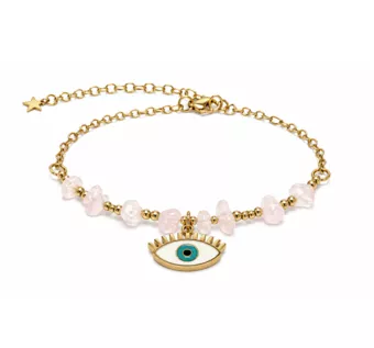 Pulseira de Proteção em Quartzo Rosa A – Mau-Olhado