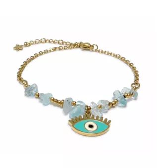 Pulseira de Proteção em Água-Marinha AA – Mau-Olhado