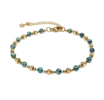 Pulseira Energia em Turquesa Africana A – Contas Douradas