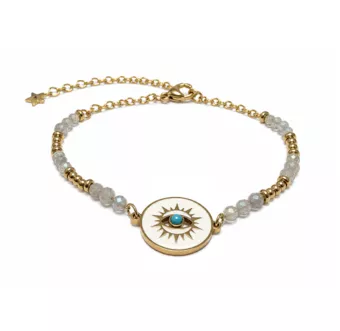 Pulseira de Proteção em Labradorita AA – Olho Protetor