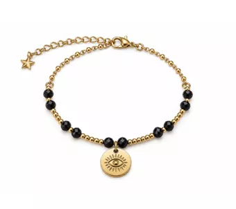 Pulseira de Proteção em Espinélio Negro A – Olho Protetor