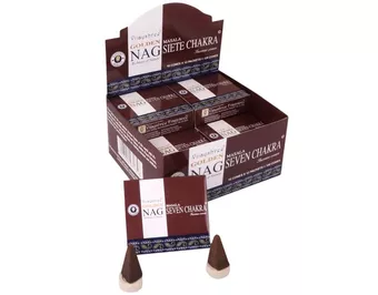 Incenso Vijayshree Golden Nag Sete Chakra em Cones
