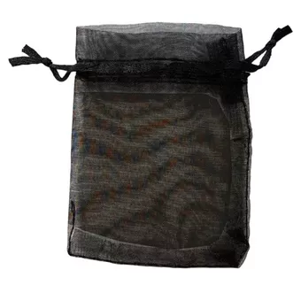 Sacos de organza 7x9cm preto (100 unidades)