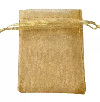 Sacos de organza 7x9cm dourados (100 unidades)