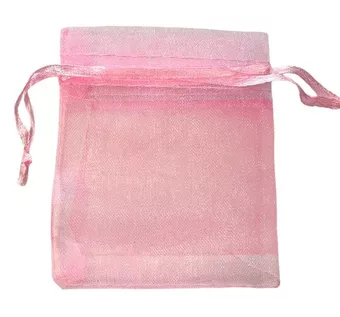 Sacos de organza rosa 7x9cm (pacote com 100 unidades)